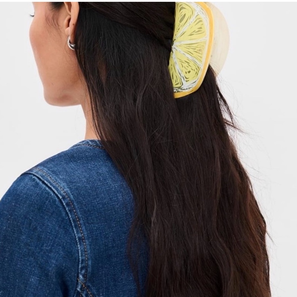 Aidan Eden Yellow Lemon Slice Hair Clip - NWOT